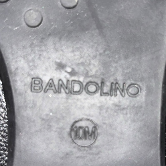 Bandolino Neutral Black Leather Square Toe Slip On Mules Flats 10 - Picture 7 of 7